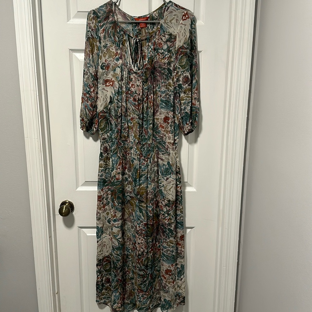 Sundance Floral Maxi Dress in Cream, Teal, Rust